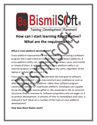 How can I start learning React Native? What are the requirements?