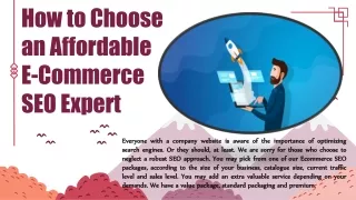How to Choose an Affordable E-Commerce SEO Expert