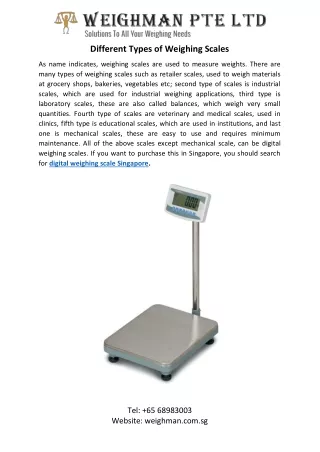 digital weighing scale Singapore