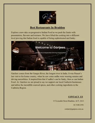 Find the Best Restaurants in Braddon, Canberra - ACT