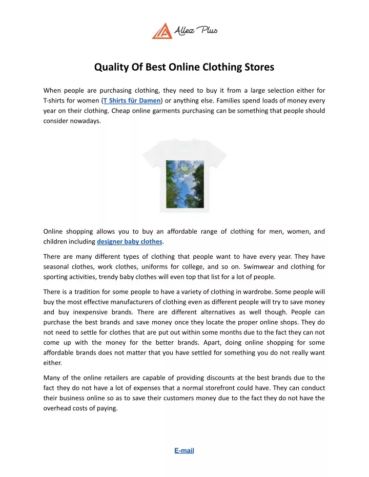 quality of best online clothing stores