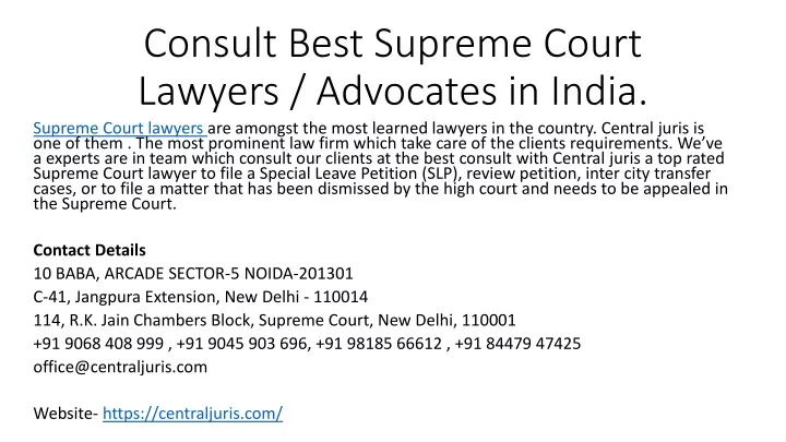 consult best supreme court lawyers advocates in india