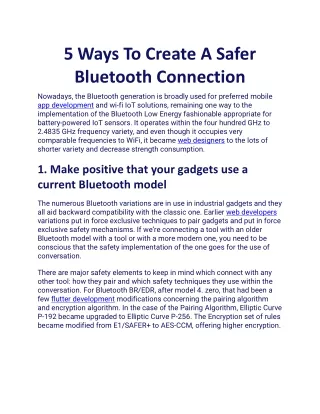 5 ways to create a safer bluetooth connection