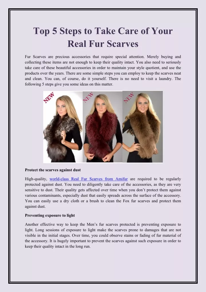 top 5 steps to take care of your real fur scarves