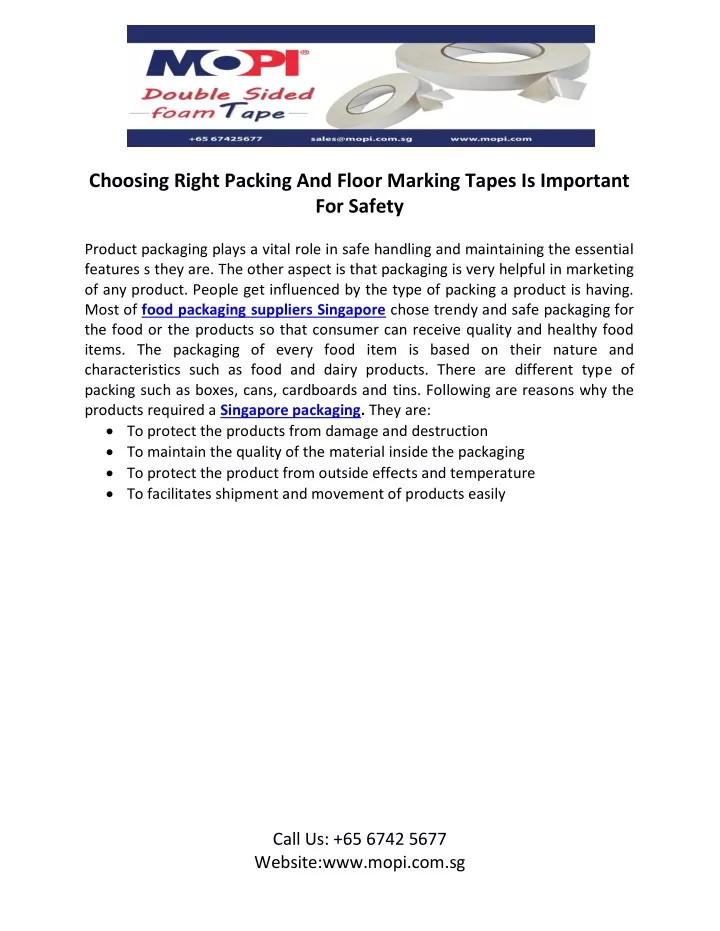 choosing right packing and floor marking tapes