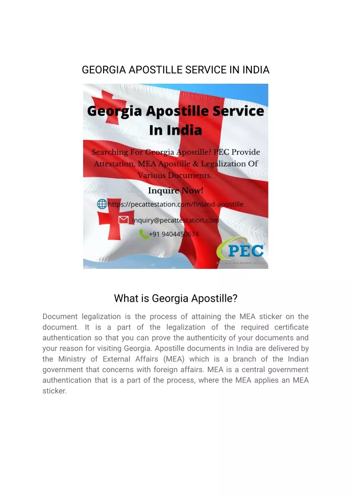 georgia apostille service in india