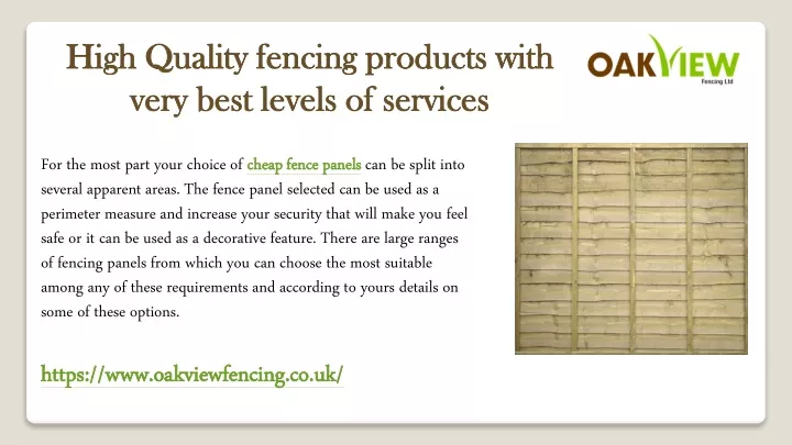 high quality fencing products with very best