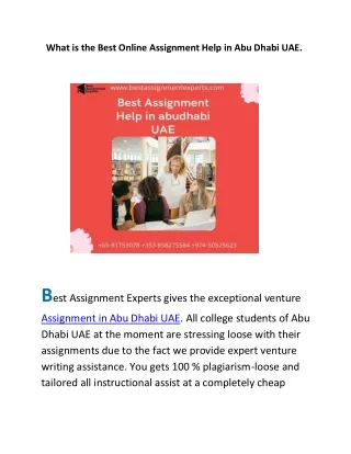 What is the Best Online Assignment Help in Abu Dhabi UAE