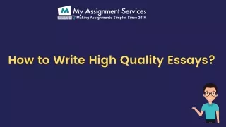 How to Write High-Quality Essays?