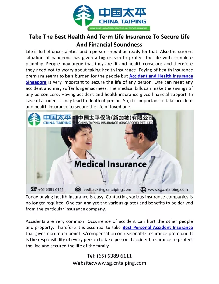take the best health and term life insurance