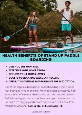 Health Benefits of Stand Up Paddle Boarding