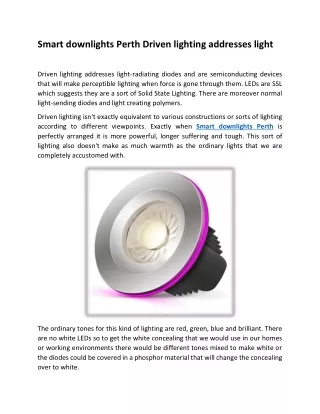 smart downlights perth driven lighting addresses