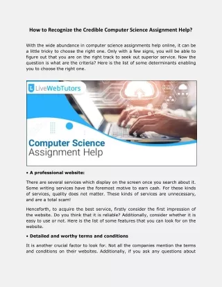 how to recognize the credible computer science