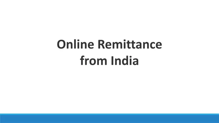 online remittance from india