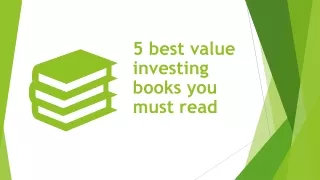 5 Best Value Investing Books to Read