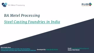 Steel Casting Foundries in India