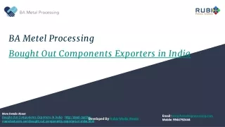 Bought Out Components Exporters in India