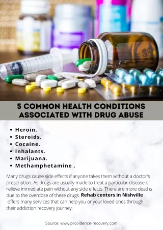 5 COMMON HEALTH CONDITIONS ASSOCIATED WITH DRUG ABUSE