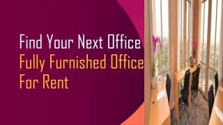 Fully Furnished Office For Rent In Singapore