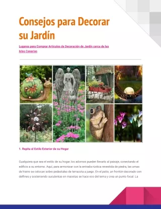 Lugares para Comprar Artículos de Decoración de Jardín cerca de las Islas Canarias
