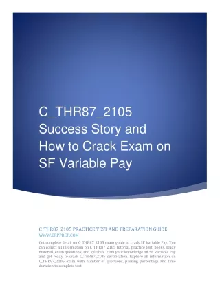 C_THR87_2105 Success Story and How to Crack Exam on SF Variable Pay
