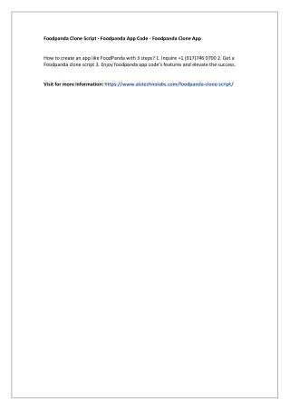 Foodpanda Clone Script - Foodpanda App Code - Foodpanda Clone App