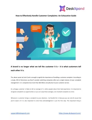 how to effectively handle customer complaints