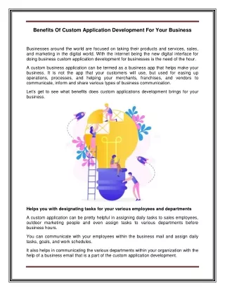 Benefits Of Custom Application Development For Your Business
