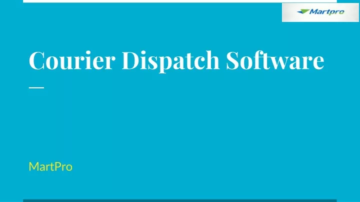 courier dispatch software