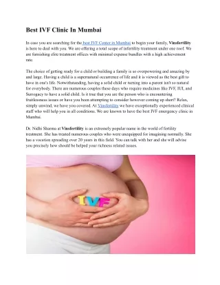 Best IVF Clinic In Mumbai with High Success Rate - Vinsfertility