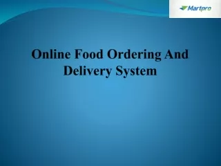 Online Food Ordering And Delivery System