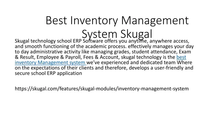 best inventory management system skugal