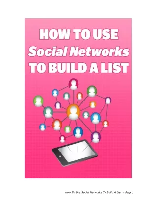 How to Use Social Networks to Build a List