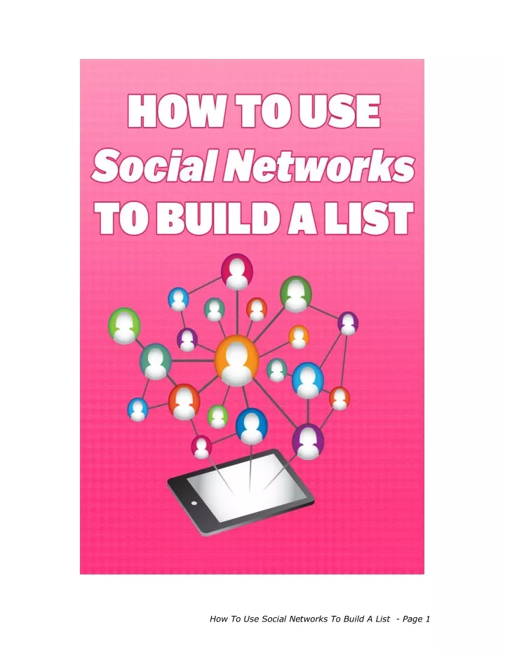 how to use social networks to build a list page 1