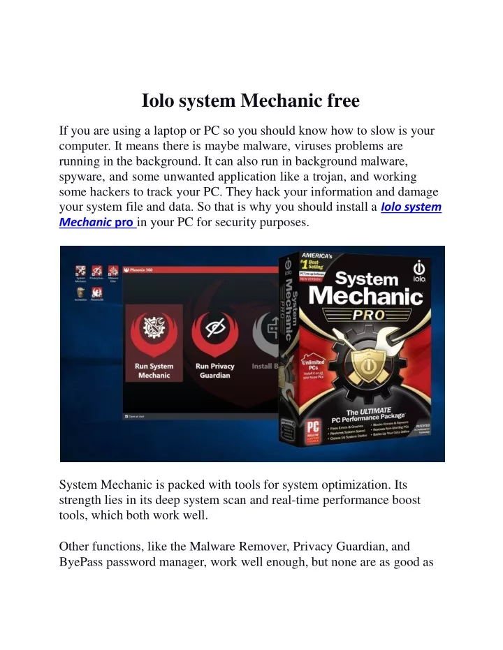 iolo system mechanic free