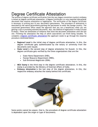 degree certificate attestation the process