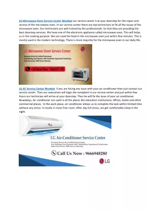 LG Microwave Oven Service Center Mumbai
