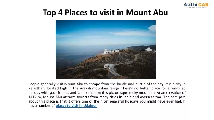 top 4 places to visit in mount abu