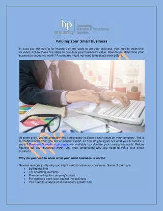 valuing your small business