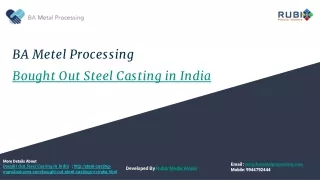 Bought Out Steel Casting in India