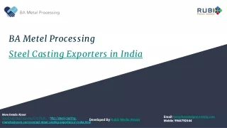 Steel Casting Exporters in India