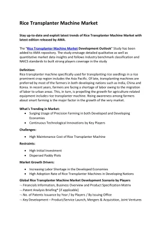 rice transplanter machine market