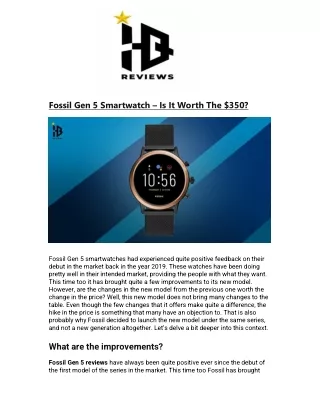 fossil gen 5 smartwatch is it worth the 350