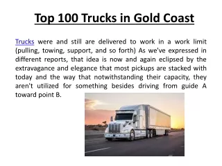 Top 100 Trucks in Gold Coast.