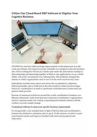 utilize our cloud based erp software to digitize