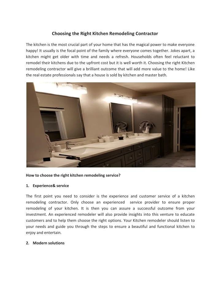 PPT - Choosing the Right Kitchen Remodeling Contractor PowerPoint ...
