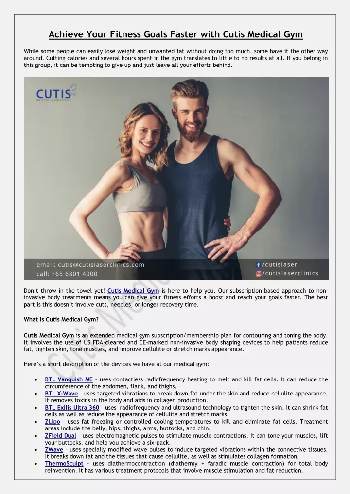 achieve your fitness goals faster with cutis