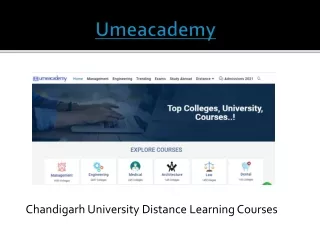 Chandigarh University Distance Learning Courses