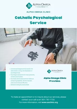 Catholic Psychological Service | Alpha Omega Clinic