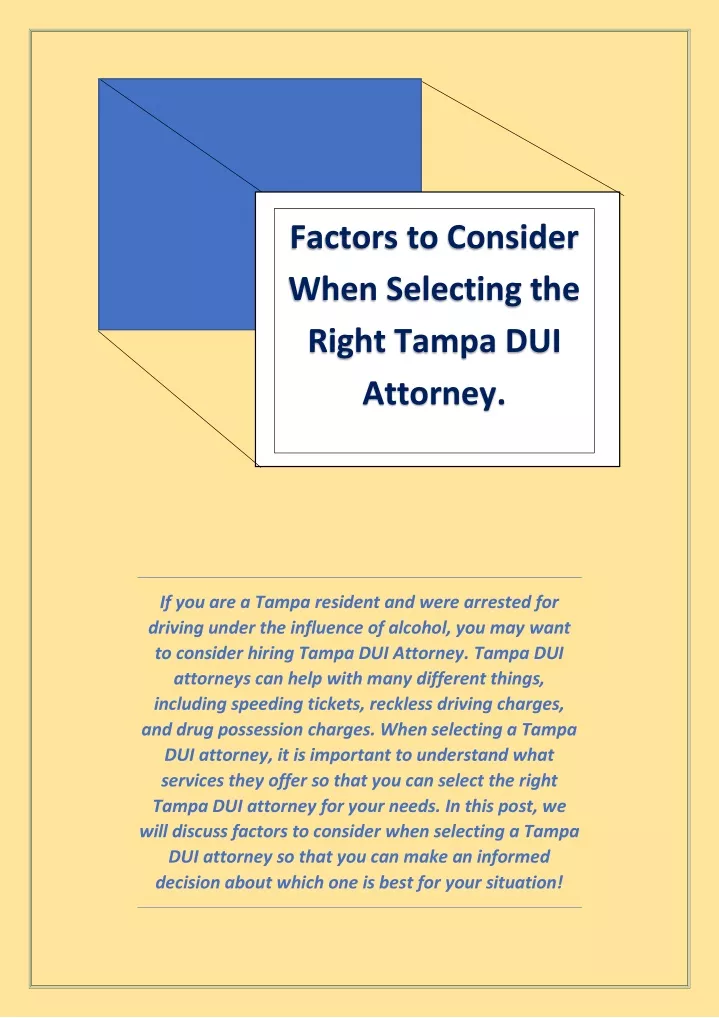 factors to consider when selecting the right